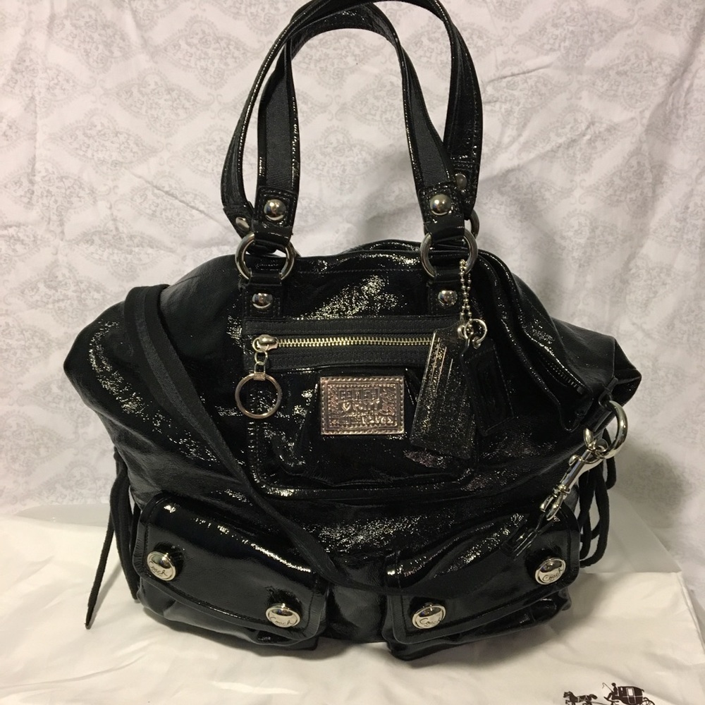 RARE COACH POPPY SPOTLIGHT CONVERTIBLE BAG SIL/BLK